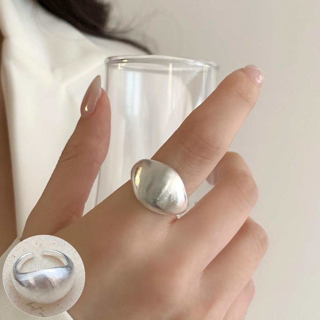 Geometrischer Hochglanz-Überkreuz-Offener Ring, S925 Silberplattiert - Damen Stapelbarer Zeigefingerschmuck