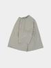 HAVE HAD Pocket Volume String Half T-Shirt (Beige Gray)