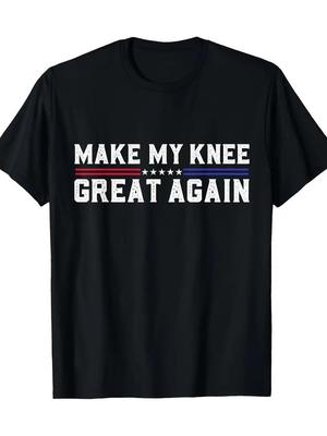 ''Gör mitt knä stort igen'' Rolig återhämtningst-shirt för män - Patriotisk Amerikansk Fla