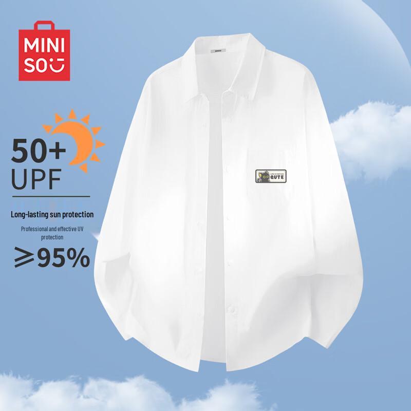 MINISO Men s Summer Ice Silk Long-Sleeve Sun Protection Lapel Shirt L