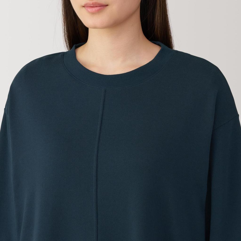 MUJI Loosely Twisted Sweatshirt Long Sleeve Loungewear Size S Women's Set, Navy, (FD1LAA5S)
