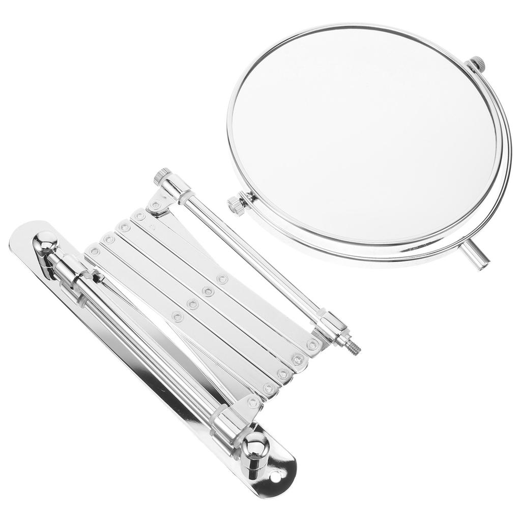 6 Inch Two Sided 3X Magnifying Wall Mounted Makeup Mirror Swivel Retractable Bathroom Mirror Extendable 360 Degree Rotation