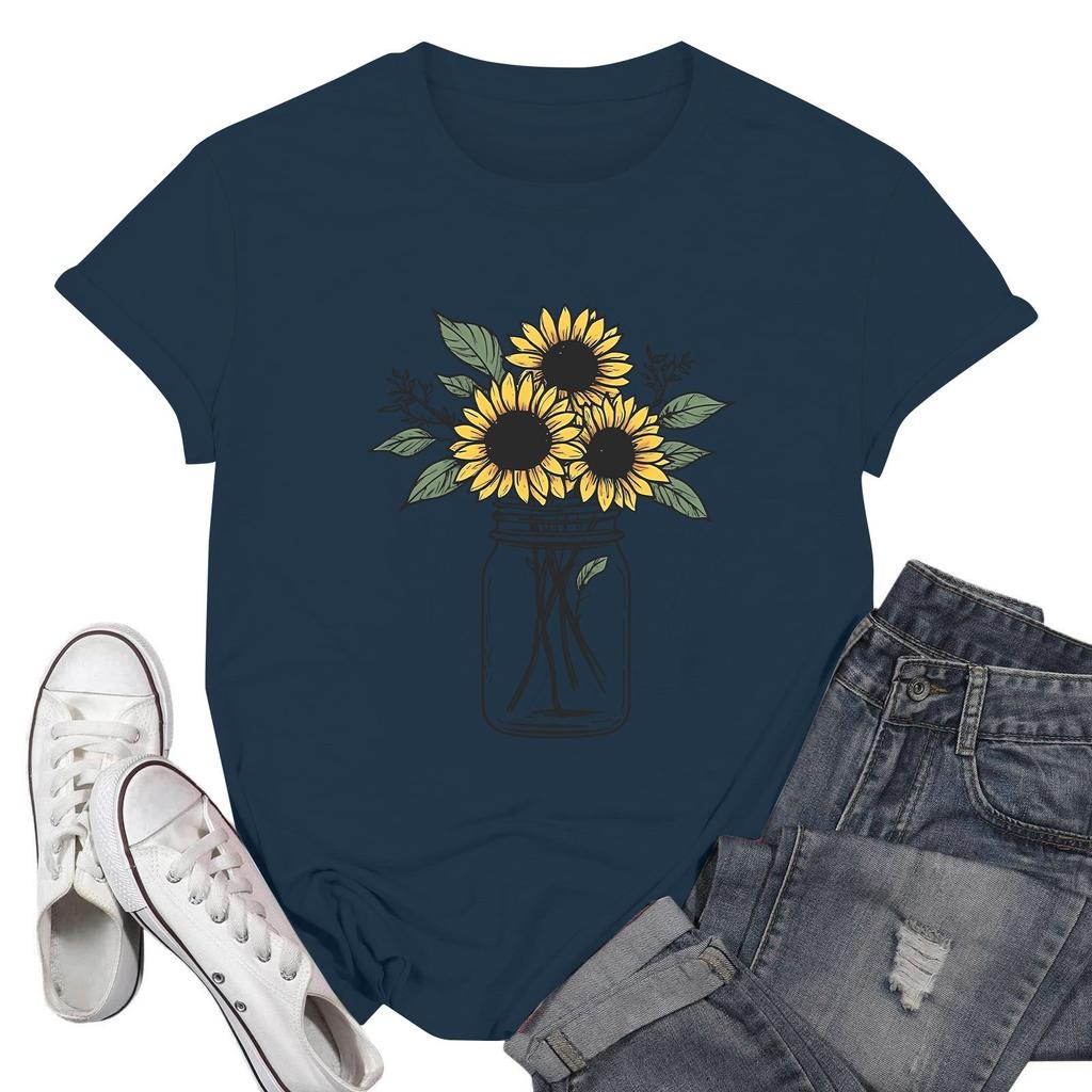 Dámská móda Ležérní Tištěné Krátký rukáv Kulatý výstřih Pulovry