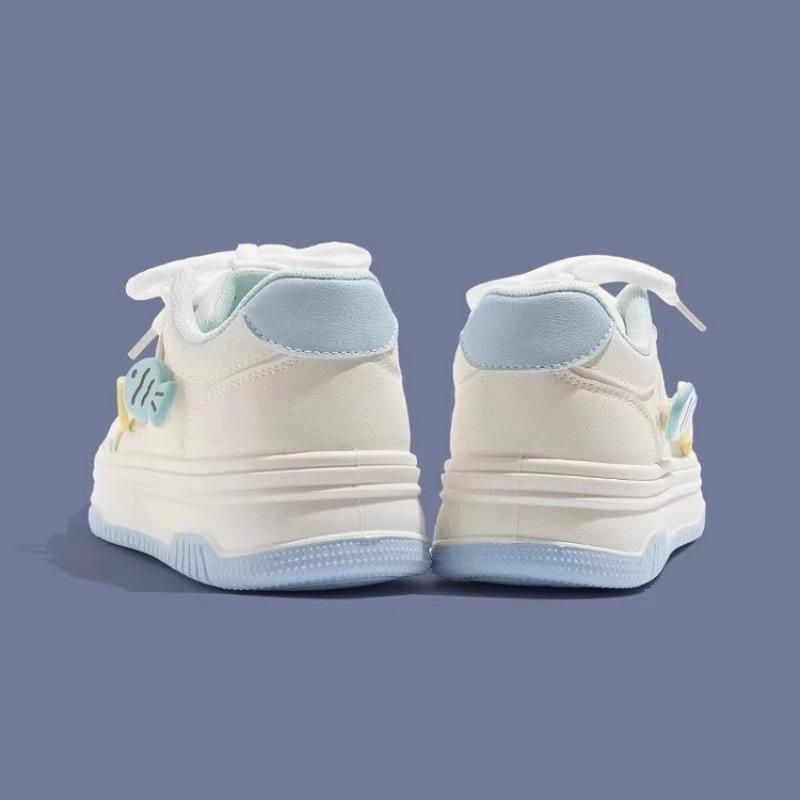 Girls Casual Breathable Low Top Sports Sneakers Children Running Board White Shoes