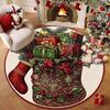 Non-Slip 3D Illusion Rug Santa Claus Xmas Home Decor Cartoon Cute Round Vortex Carpet  Outdoor
