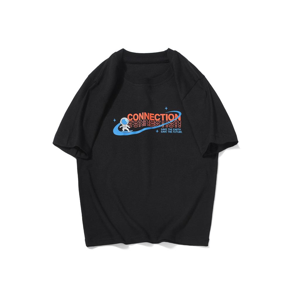 Summer Children's Korean Version of the New Boy Short Sleeves CuHK Children Off Shoulder Loose Fashion T Shirt Short Sleeves for Children