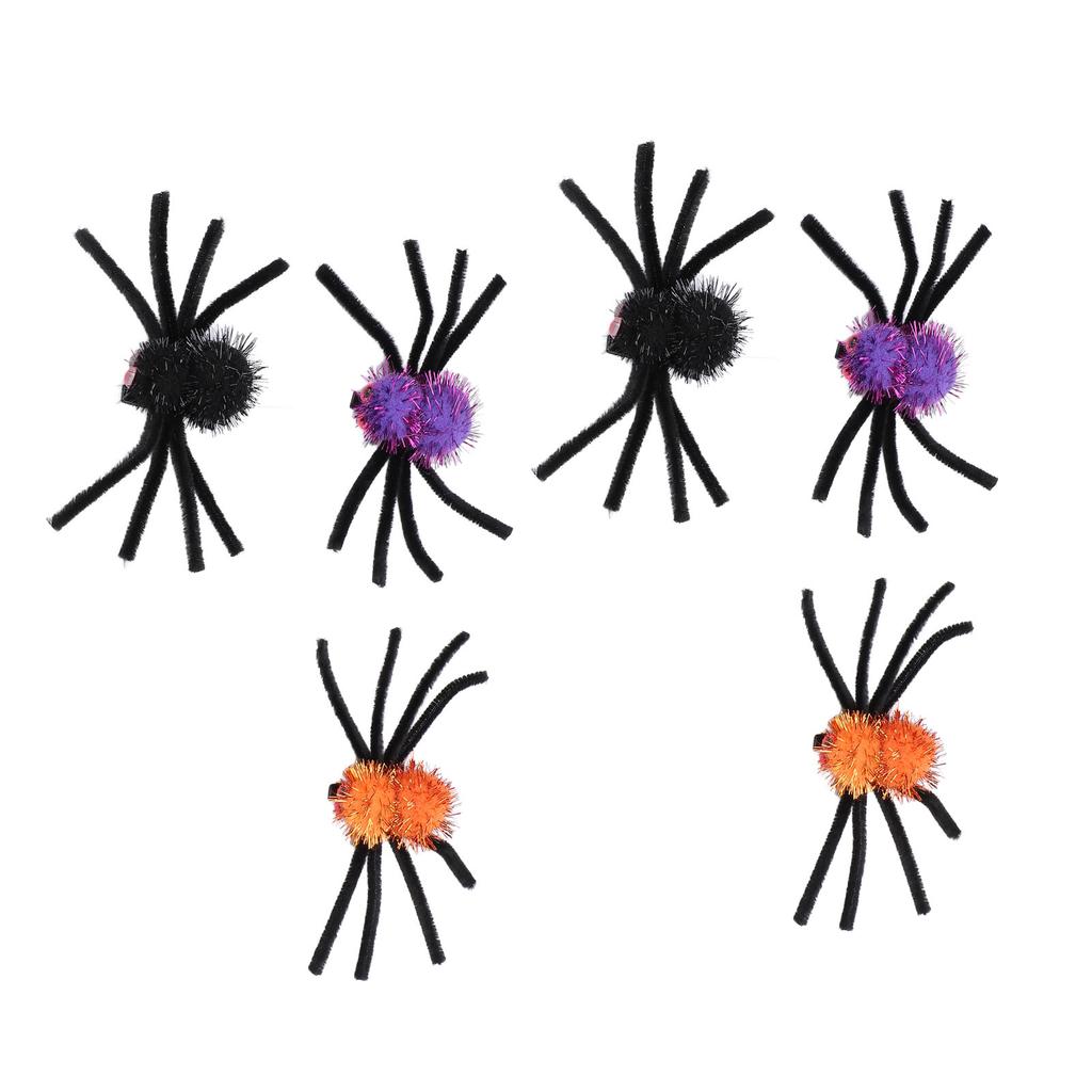 6pcs Spider Hair Clips Party Decoration Hairpins Props Funny Spider Clip Hair Accessories for Festiv