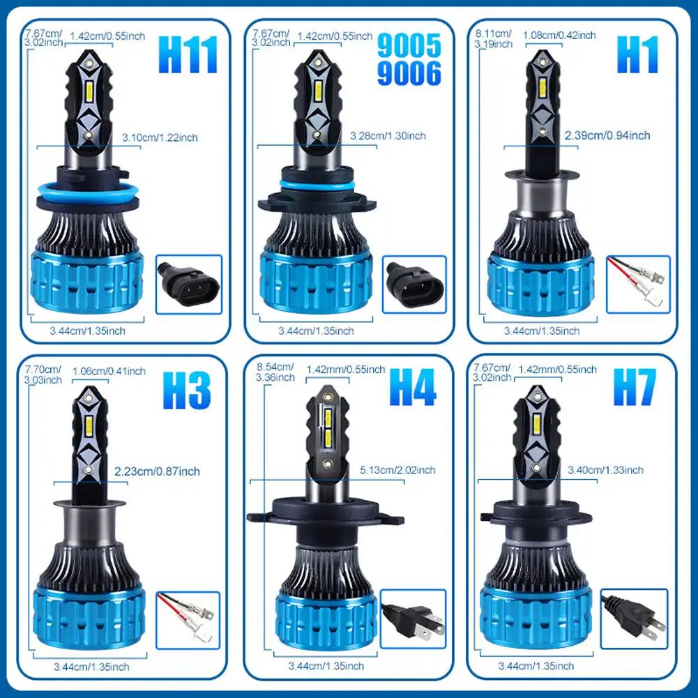 1Pc Car Headlight Bulbs H1 H3 H4 H7 H11 9005 9006 LED Car Headlight LED Lamp Beam Bulbs Automobiles Lamp 12000LM Lights White