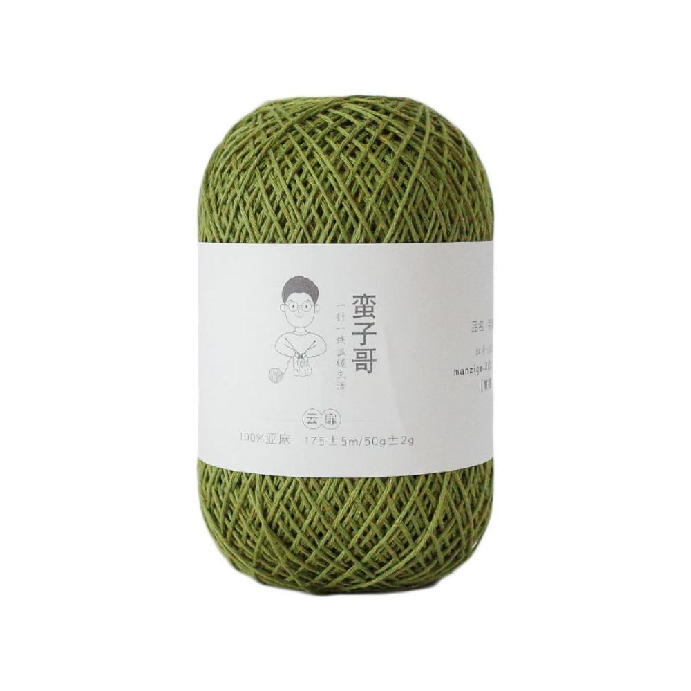 Skin-friendy Linen Yarn 1mm Knitted Yarn Breathable Crochet Yarn  Sewing зелёный