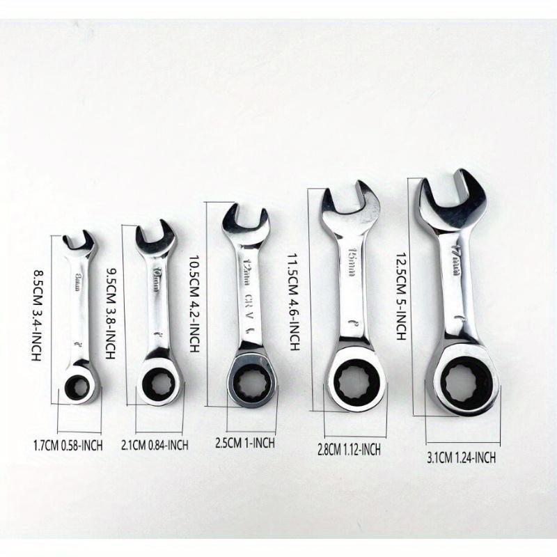 Short Handle Adjustable Head Ratchet Wrench Mini Fast Ratchet Wrench Labor-saving Auto Repair Hardware Dual-purpose Wrench Tool