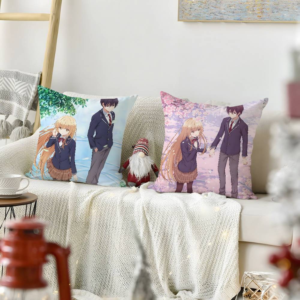 Anime M-My Next Door GirlS Pillow Case Soft Plush Fabric Double Sided Print Decorative Home Living Room Gift Cushion Cover