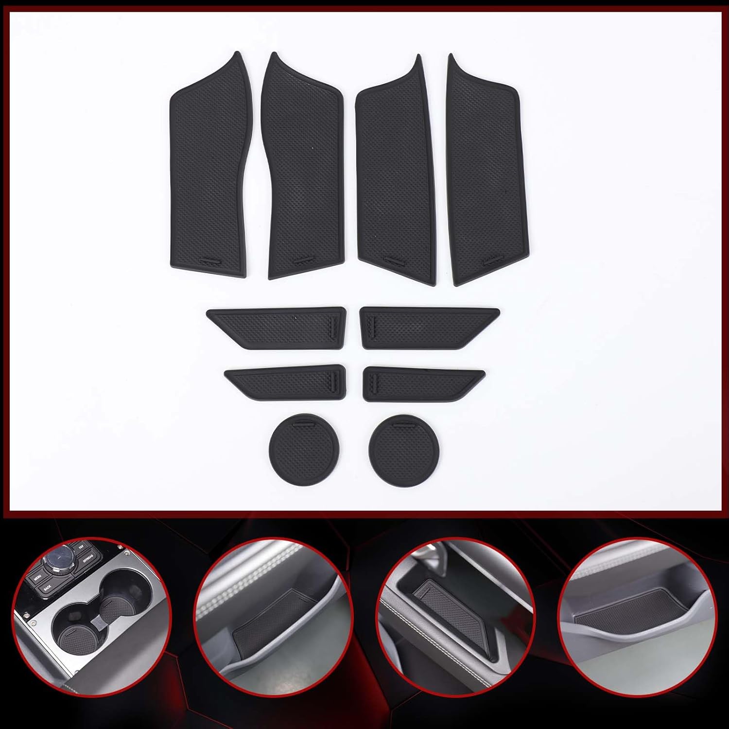 

10PCS Cup Holder Inserts, Door Pocket Liners Compatible with INEOS Grenadier 2022-2025 Accessories, Premium Custom Non-Slip Vehicle Interior Mat