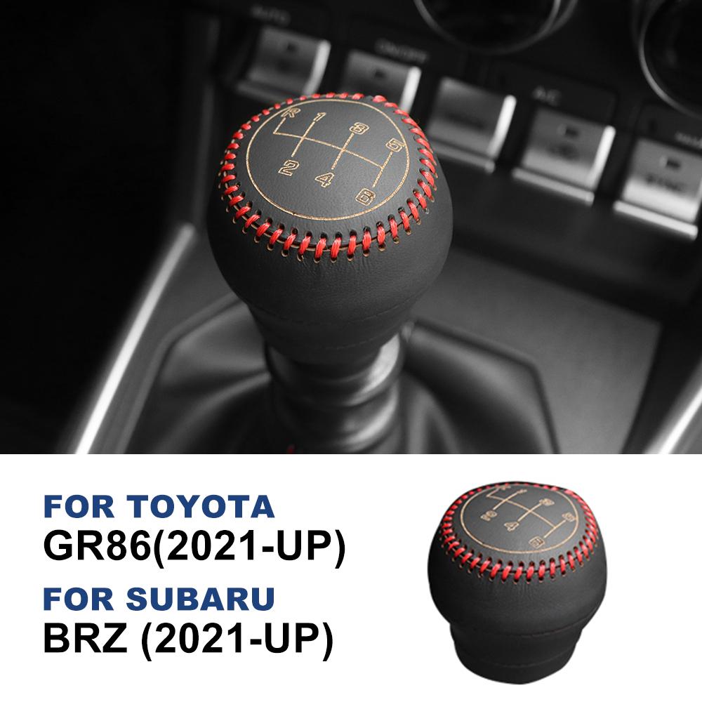 Handbrake Cover For Subaru BRZ Toyota GR86 2025 2025 2025 2025 Gear Shift Cover Hand-stitched Genuine Leather Suede Shifter Knob