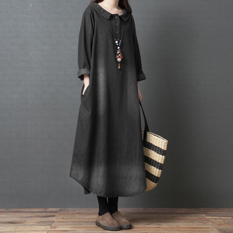 Autumn Winter Loose Women's Fashionable Comfortable Denim Shirt Skirt Women