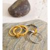 Yhpup Size 678910 Stainless Steel Double Circle Finger Ring Wholesale High Quality Metal PVD Plated Casual Fashion Jewelry Gift
