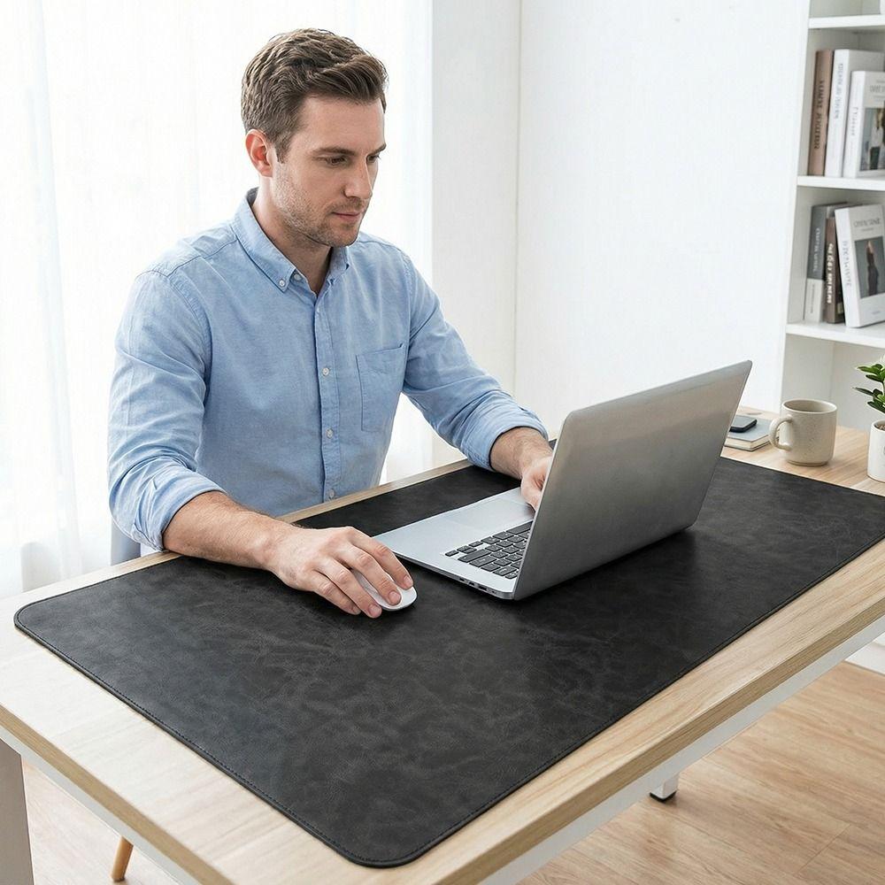 Leather Keyboard Mice Mat Non-slip Computer Laptop Mousepad Retro Mouse Pad  Home Office