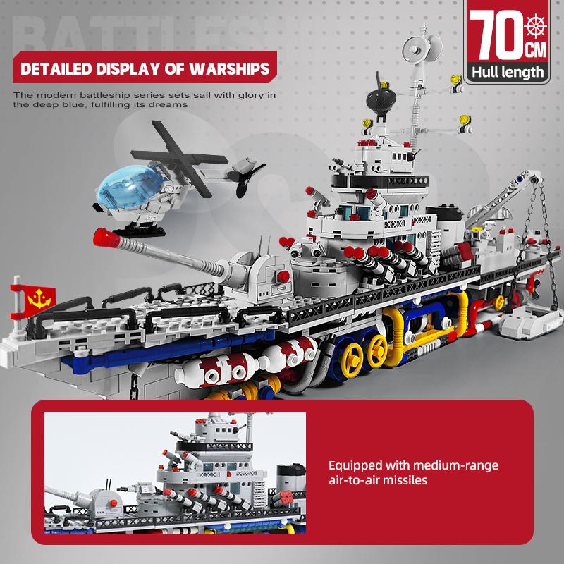 Military Building Blocks Set Mechanical Warship Construction Airplane Battleship Model Toys for Kids Christmas Birthday Gift
