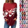Tee Shirts For Women Fall Casual Long Sleeve Shirts Sweatshirt Vintage Graphic Printing Top Pullover Valentine's Day