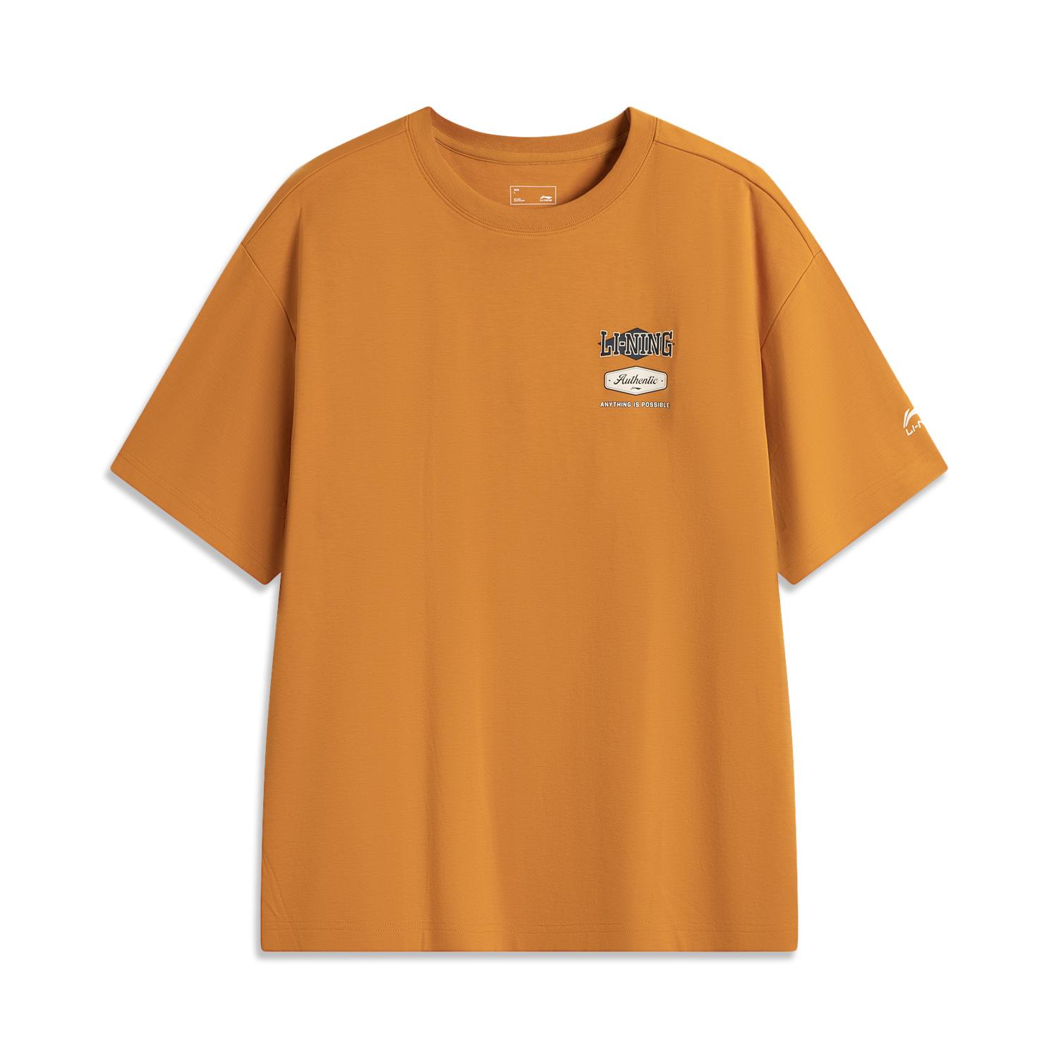 

Li Ning Серия Спортивный Стиль Жизни Повседневная Футболка с Коротким Рукавом из Ледяного Шелка, Прохладная, Удобная, Универсальная, Дышащая, Унисекс, Топы, Мандариново-Коричневый AHSV257-6 XL