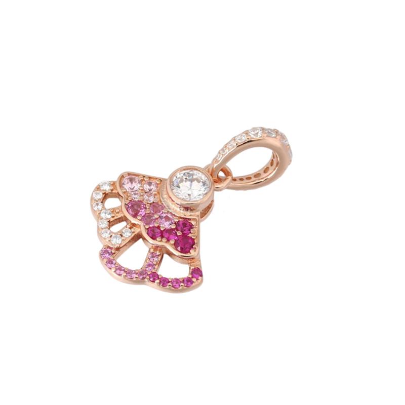 925 Silver Plated Cherry Blossom Charm Bracelet Pink Beaded Dangle DIY Jewelry for Women Snake Chain
