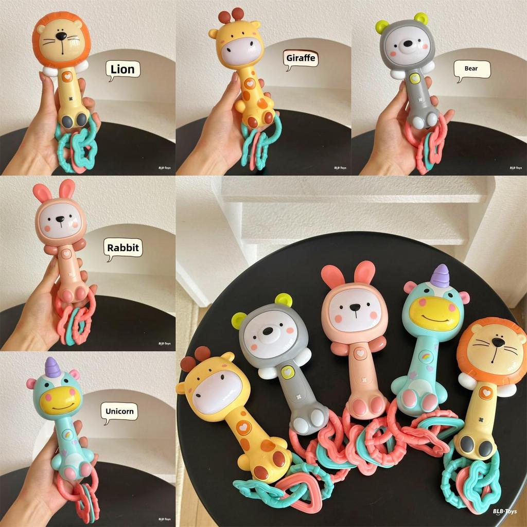 Unicorn Baby Sound Rattle Stick With Light For Auditory And Handeye Coordination Training