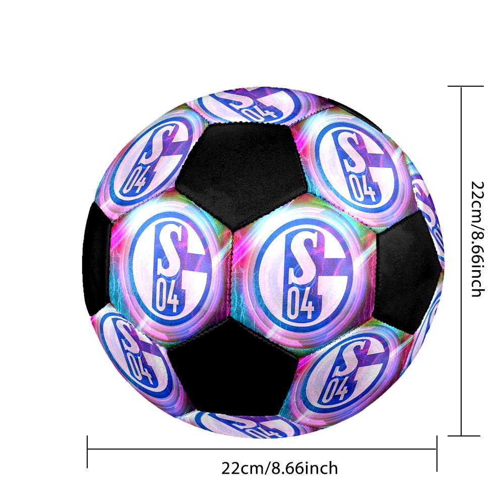 SIZE 5 FC Schalke 04 Soccer Ball Colorful All Ages Machine Stitched PVC Competition Ready Durable High-Bounce