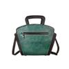 New Handmade Top Layer Cowhide Single Shoulder Crossbody Bag with Retro Flower Design Casual and Versatile Fan-shaped Bag