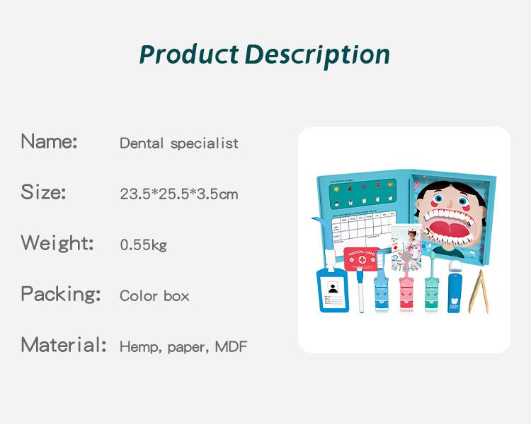 Children Doctor Toys Set Wooden Simulation Dentist Pretend Toy for Kids Early Education Tooth Role-playing Dental Medical Doctor