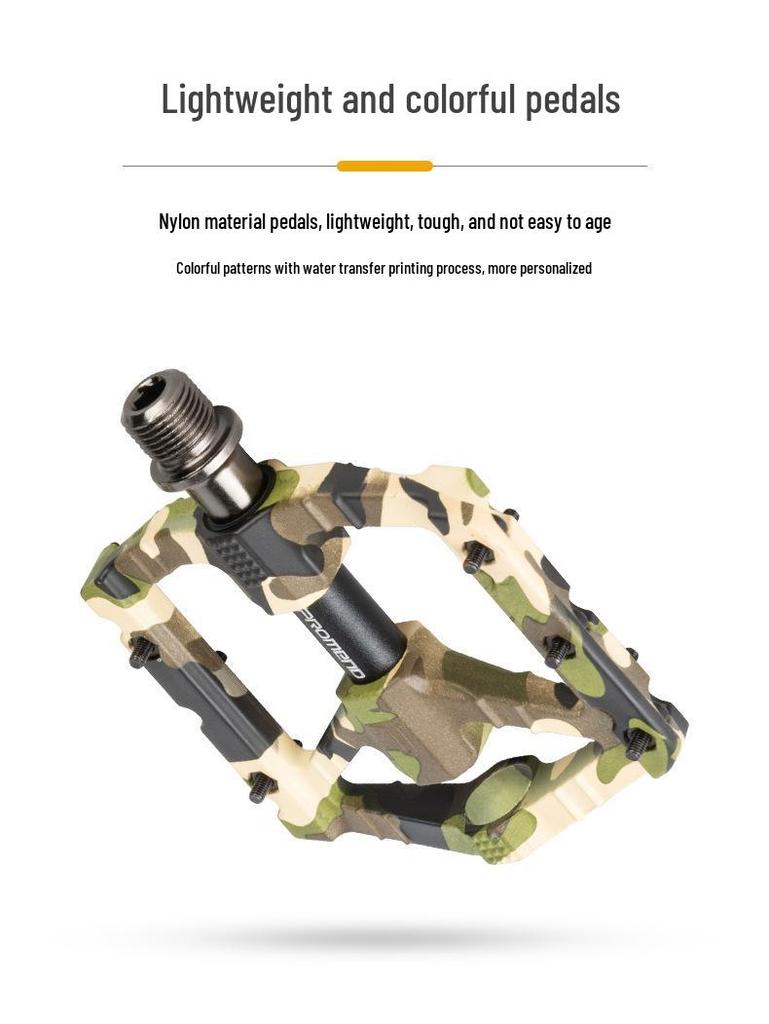 PROMEND Fargerike Nylon Sykkelpedaler med 3 Kulelager for Terreng- og Landeveissykler.