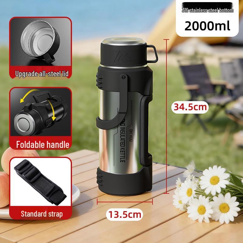 

5L Customizable 316 Stainless Steel Thermos Flask - Large Capacity Portable Outdoor Travel Kettle Water Bottle 2L (4-catty Water)