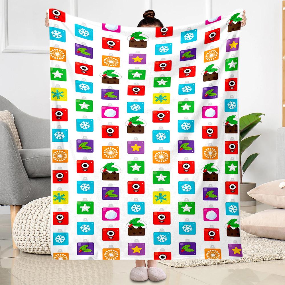 Coperta in Flanella Avventura con Blocchi Numerici - Morbida e Adatta per Divani, Letti, Uffici, Viaggi, Tutte le Stagioni, Ottimo Regalo per Feste e Compleanni.