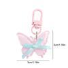 Cute Jelly Butterfly Pendant Sweet Ribbon Bow Keyring Creative Butterfly Keychain  Car Key Pendant