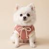 Modisches Patchwork Hundeschwammshirt Warm Gemütlich Hund Unterhemd Lässig mit Schleife Welpen Pullover Täglicher Spaziergang