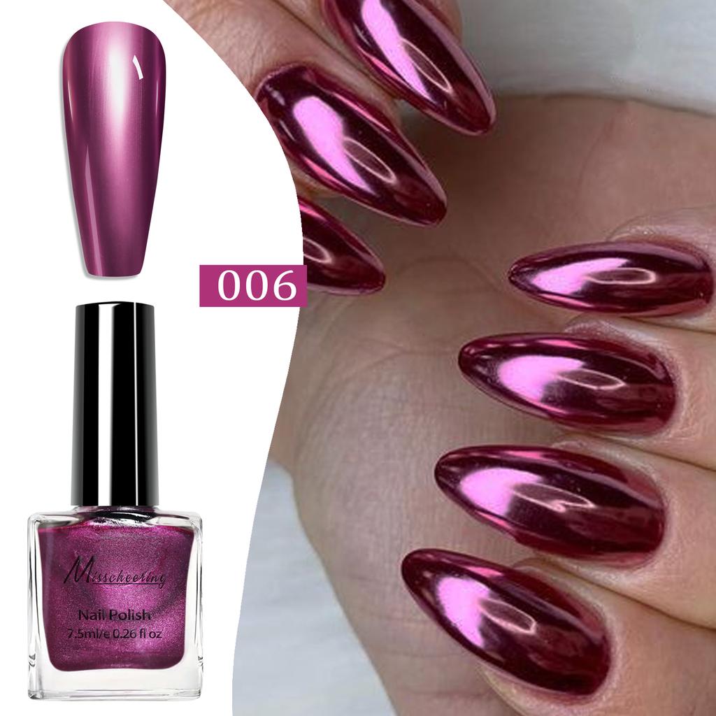 Color Metal Mirror Effect Nail Polish Quickly Drying For Nail Art Decoration DIY Manicure Design Tools Glitter Polish