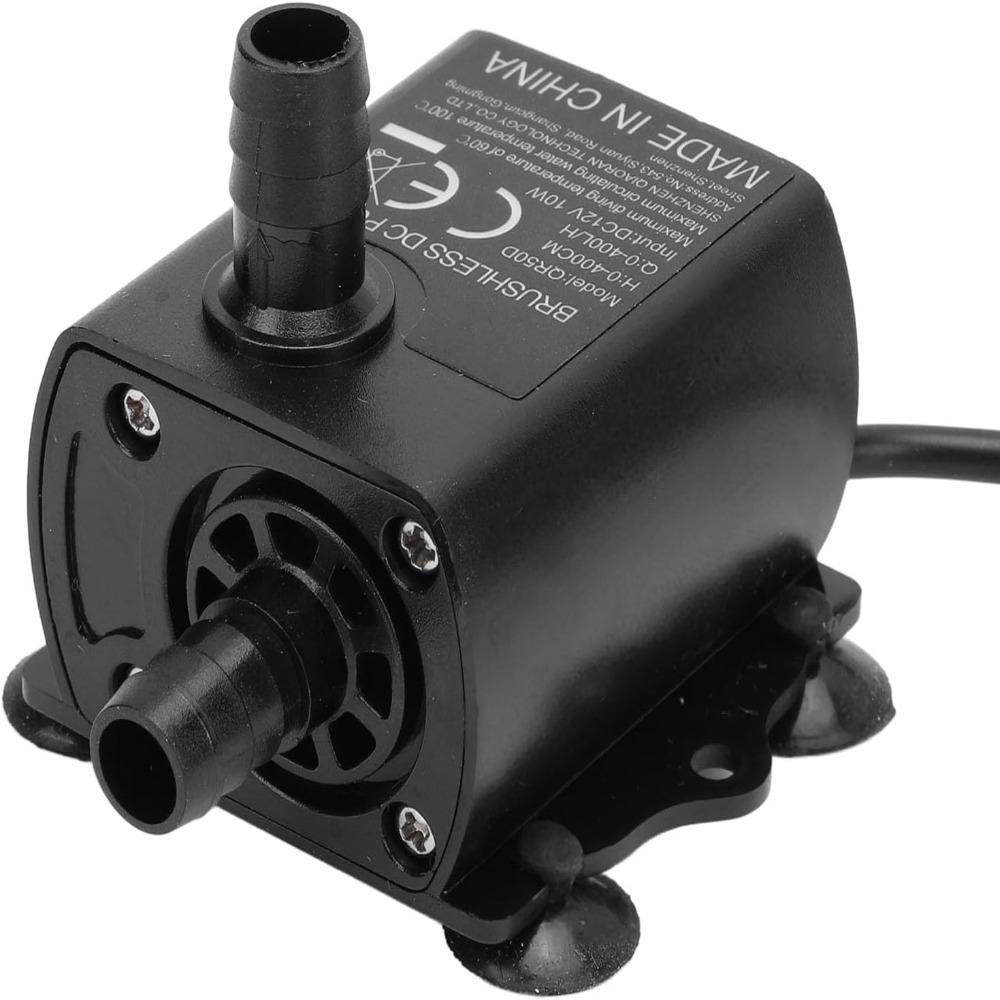 400L/H Flow Rate Submersible Water Pump 13.12ft Lift Height DC 12V Voltage Fountain Pond Pump Ultra Quiet Operation 10W Power