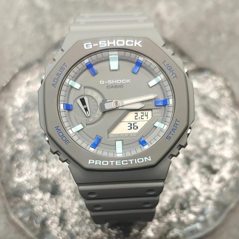 CASIO Men Liquid Crystal,Analog Dual Display Series Gray Watch GA-2100-1A1(Watch3--)