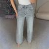 Jeans Women Washed Jeans Women High-Grade Low Waist Straight Trousers Personality Gyaru High Street Trousers