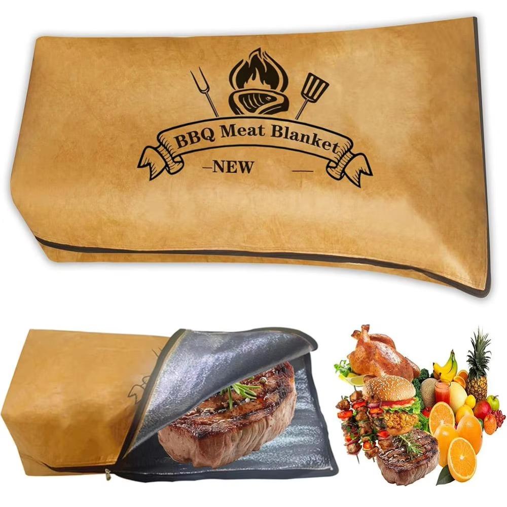 Foldable Barbecue Pouch Aluminum Foil Insulated Cooler Bag BBQ Resting Meat Blanket  Outdoor
