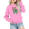 Kids' Fashion Loose-Fit Casual Long-Sleeve Christmas Print Oversized Crewneck Sweatshirt