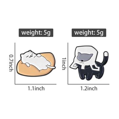 Niedliche Katzen Emaille Anstecknadeln Versteckspiel Faule Kätzchen auf Sofa Broschen Reversabzeichen Kleidung Cartoon Tier Schmuck Geschenk für Freunde