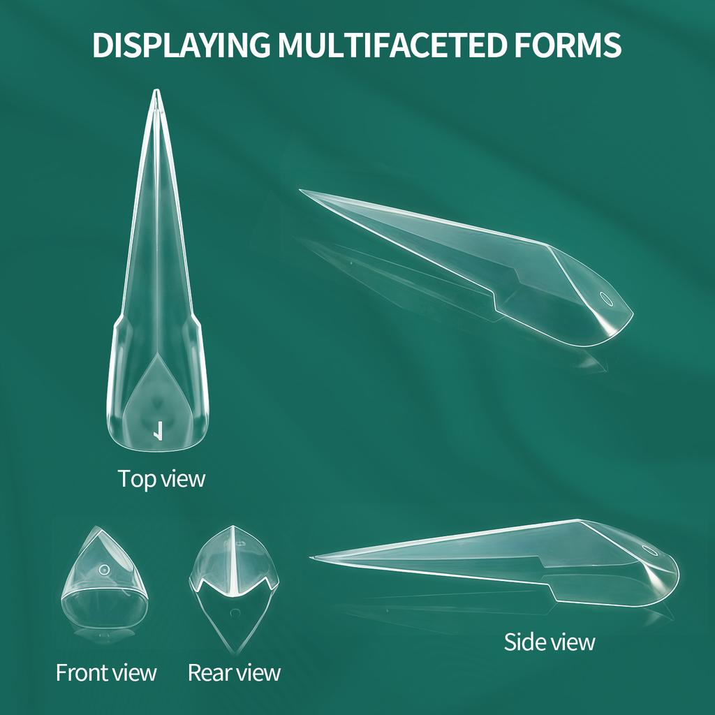 Nailpop Mechanical Nail Form 70/140Pcs Unique Dragon Claw Clear Nail Extension Forms 14 Sizes Easy DIY Salon Nail Art Tool