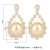 Copper bottom gold-plated wish inlaid fritillary pearl Korean version fashion independent packaging diamond-inlaid women's stud earrings 14mm