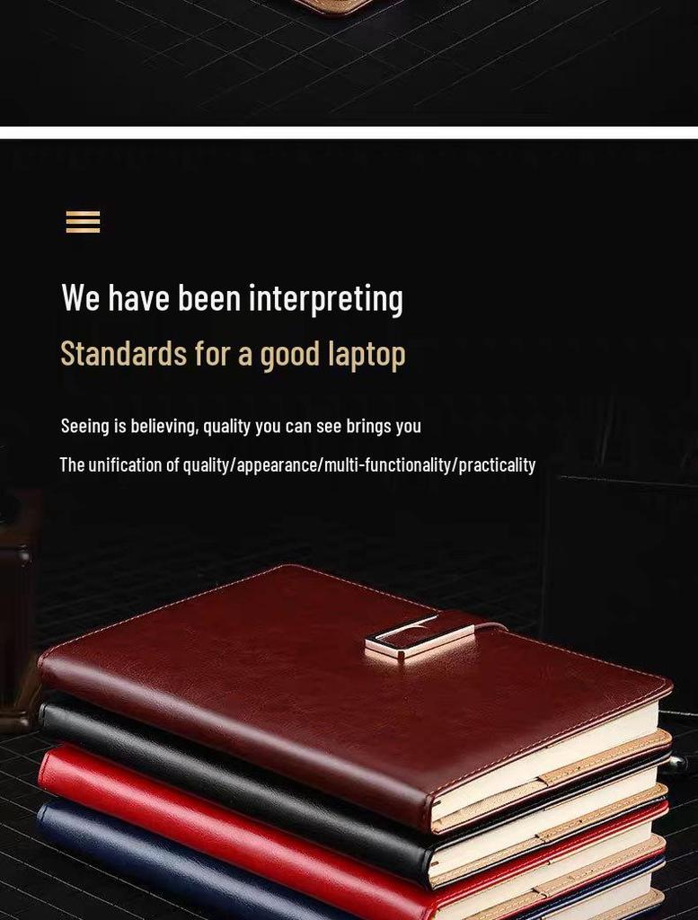 Premium A5 Faux Leather Business Notebook with Custom Logo for Office Meetings