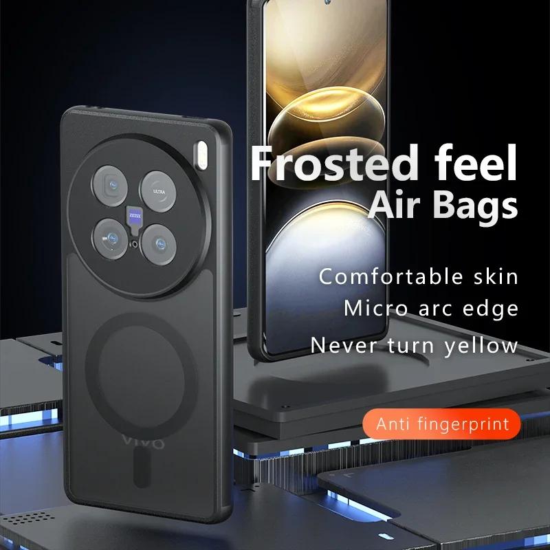 Μαγνητική για Magsafe Ακρυλική Σκληρή Θήκη για Vivo X200 Pro Mini X200Pro X100 Ultra X100 S Pro X 200Pro V40 V30 S19 S18 Αντικραδασμική Ματ Μπροστινό μέρος