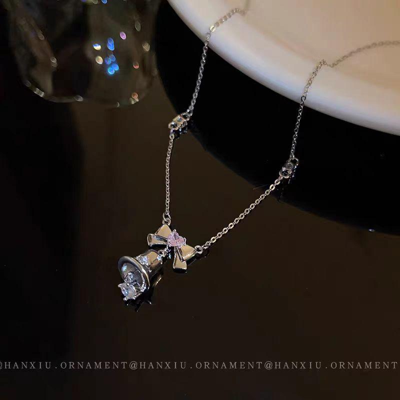 Titanium Steel Tassel Pearl Necklace with Zircon - Women's Luxury Clavicle Chain