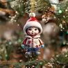 Christmas Ornaments Cartoon Snowman/Santa Xmas Tree Hanging Decoration Holiday Acrylic Decor for Christmas Valentine's Day Winter Party Supplies