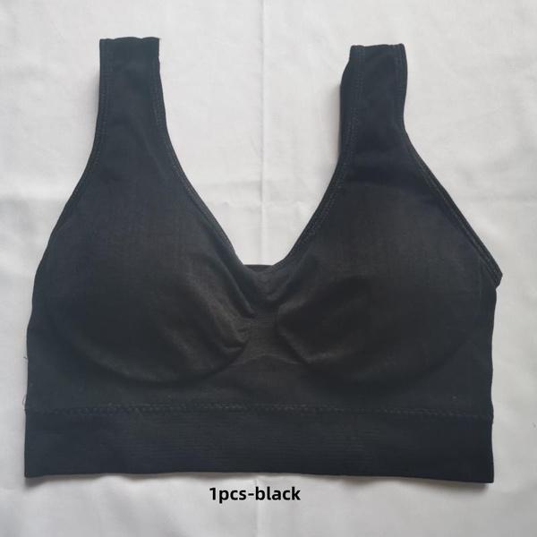 3pcs Women's Sports Bra Wirefree Yoga Bras Tank Top High Intensity Push Up Large Size S~6XL
