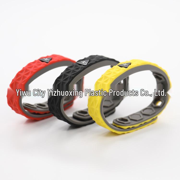 Wireless Anti-static Negative Ion Silicone Sports Wristband Package (Black)