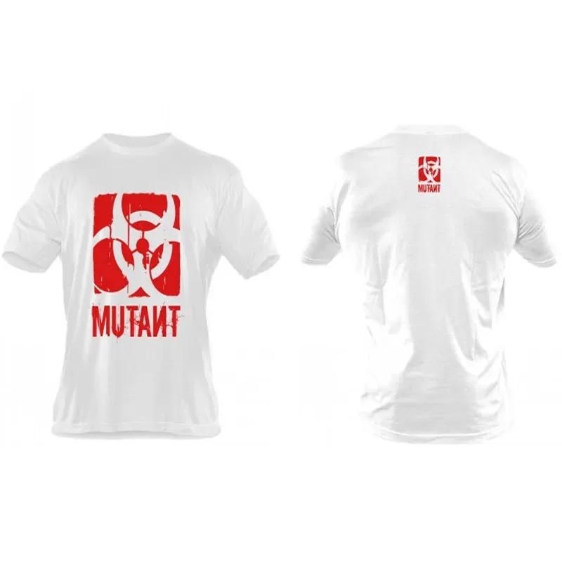 Summer Gym Men's T Shirt MUTANT Print Cotton Fitness Women T-Shirts High Quality Bodybuilding Tees Man Clothing Free Shipping