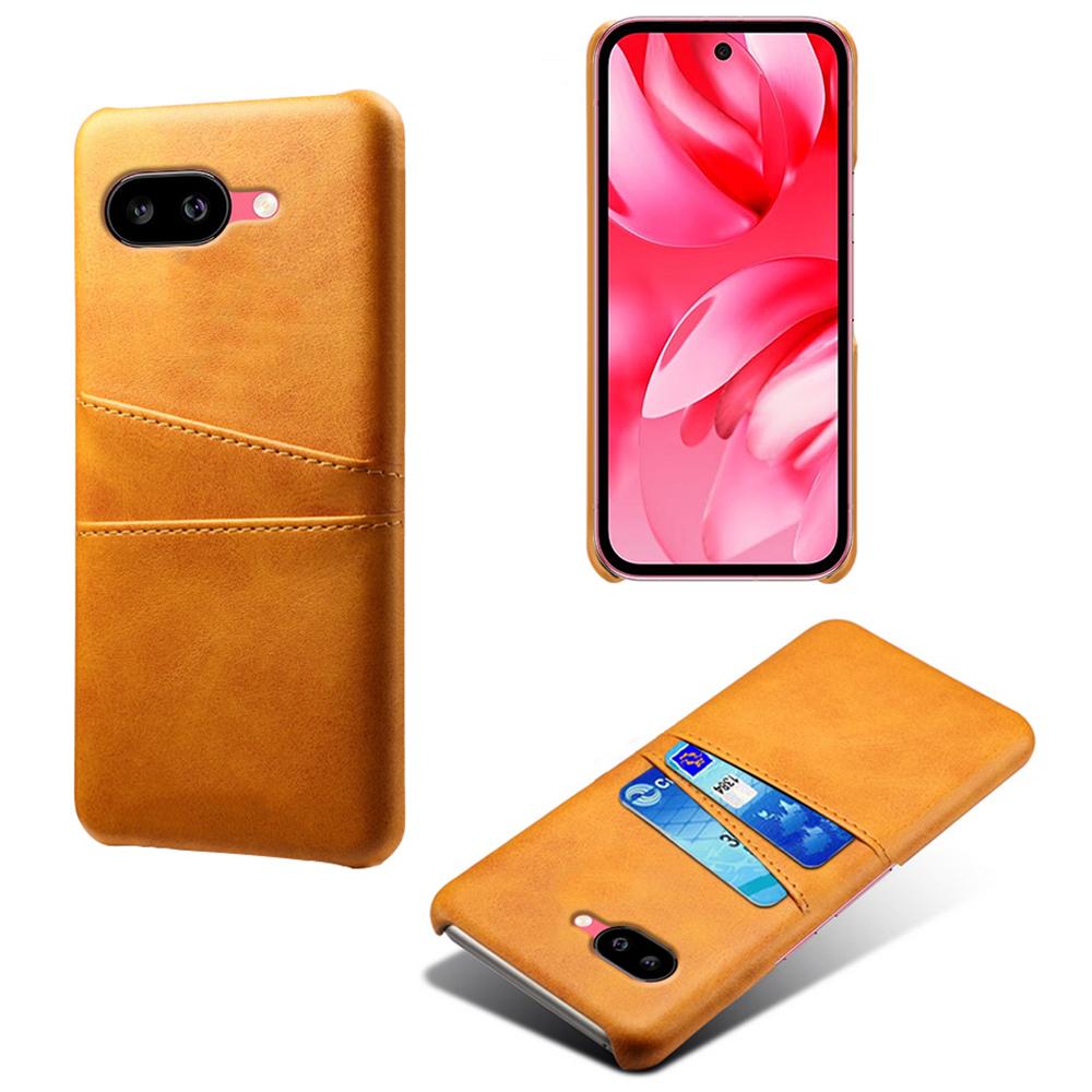 For Google Pixel 9a Case Dual Card Slots PU Leather + Hard PC Phone Cover
